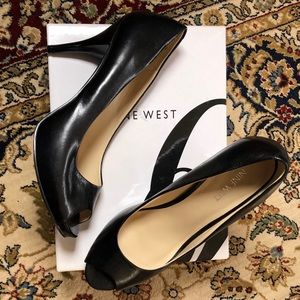 Nine West Kelsyo black peep toe heel